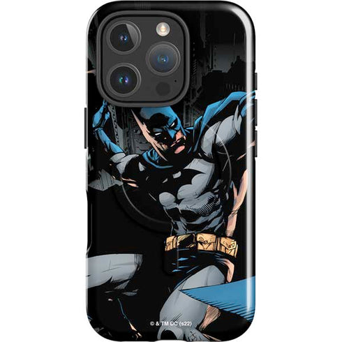 DC Comics Batman Throwing Batarang Jim Lee Art iPhone 16 Pro Magsafe Impact Case